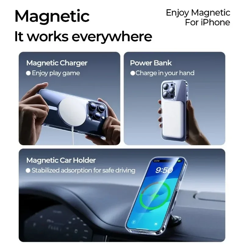 รูปสินค้า เคสซิลิโคนใสแท้สำหรับ iPhone 17/16/15/14/13/12/11 Pro Max Plus รองรับ Magsafe และชาร์จไร้สาย