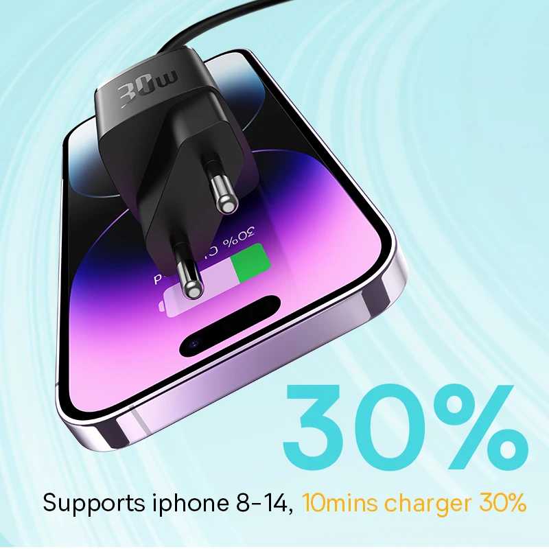 Baseus 30W GaN Charger PD Charger For iPhone 15 14 13 12 11 Xs Max Fast Charger PD3.0 QC3.0 Phone Charger Type C Tablets Charger Best Sellers In Phones Accessories