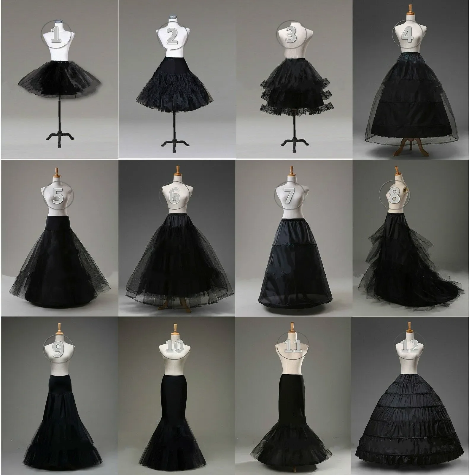 White/Black Bridal Petticoat Crinoline Underskirt Hoop/Hoopless/Mermaid/Fishtail underskirt ball gown petticoat white petticoat tulle underskirt crinoline petticoat 6 hoop