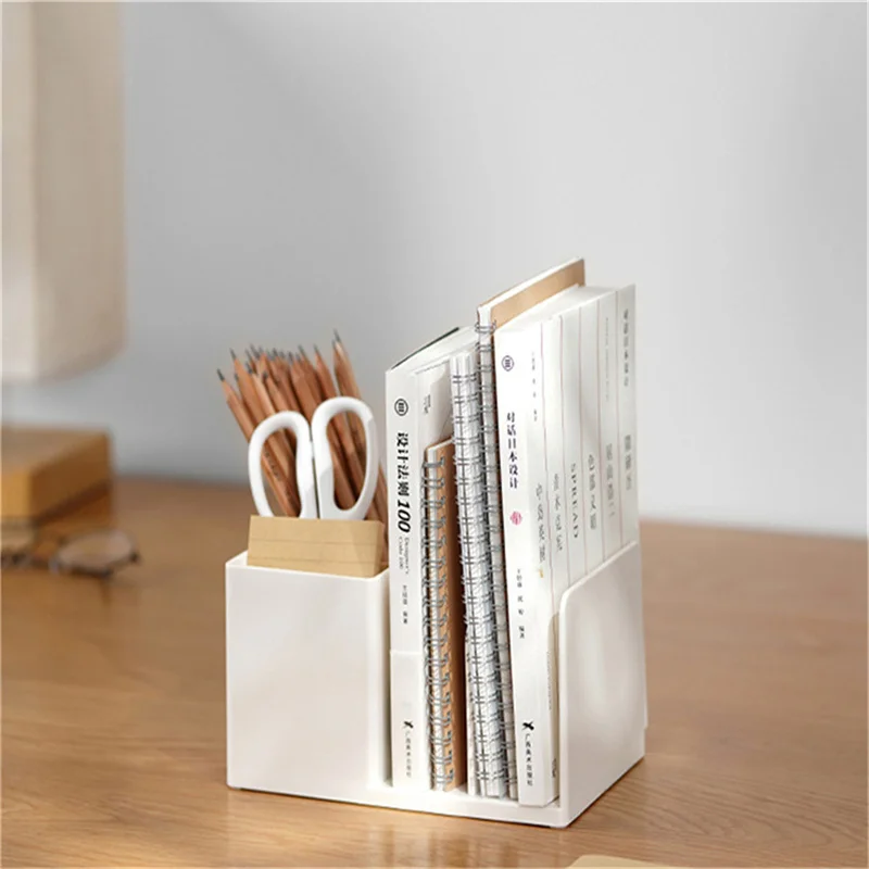

Desktop File Rack Desk Bookends,Book Shelf Holder White Simple Style Bookends Office Desk File Organizer For Office Classroom