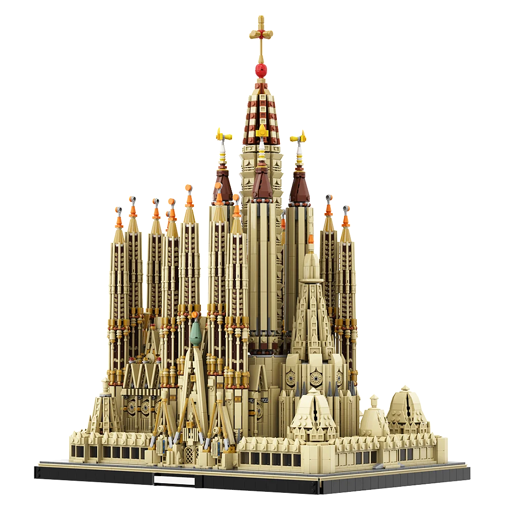 

Gobricks MOC European Style Castle Church Sagrada Familia Cathedral Architecture Building Block set Collect Brick Toys Kids Gift