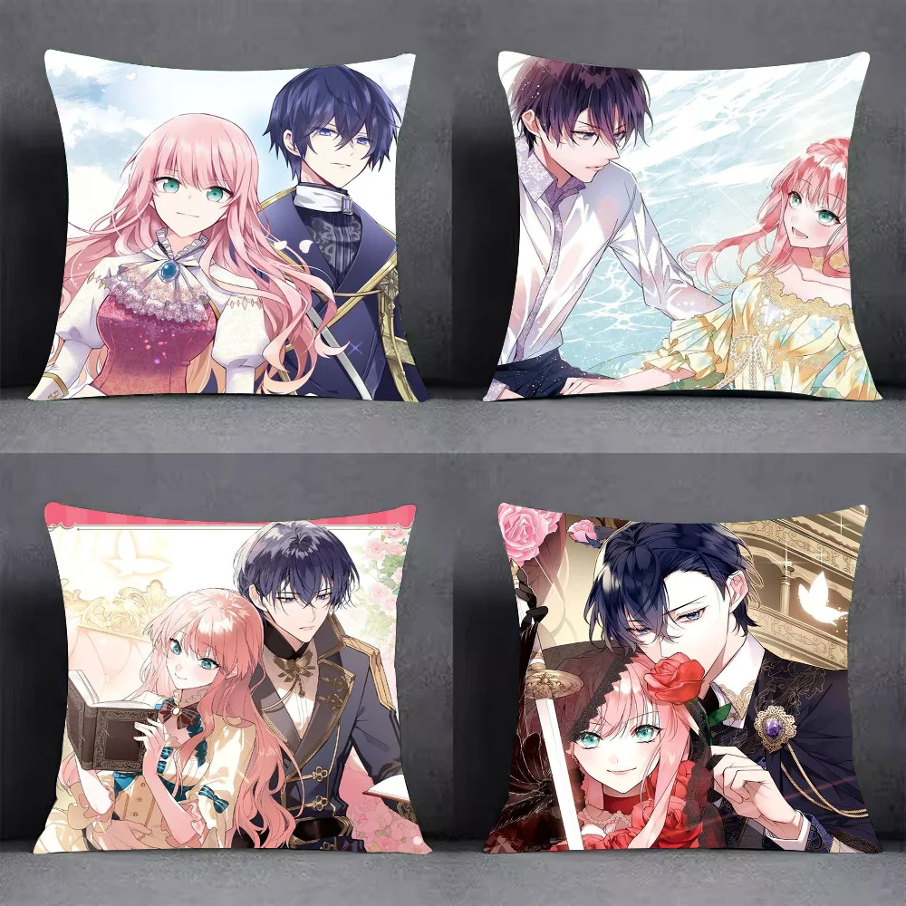 애니메이션 7번째 타임 루프 베개 커버 사각 소파 패턴이 있는 편안한 쿠션룸용..