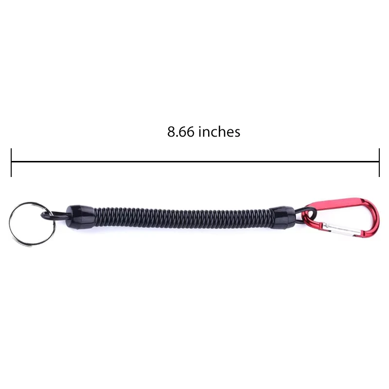 Fishing Lanyard Set - Retractable Coiled Tether with Carabiner for Secure Gear Retention