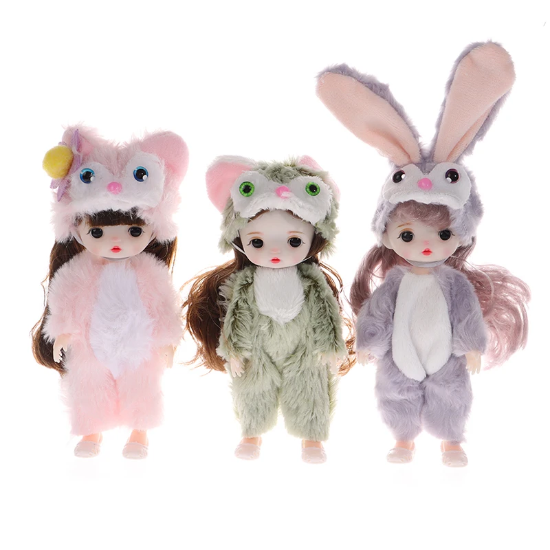 Doll Girl Toy Mini Doll Movable Joint Baby 3d Beautiful Toys For Girl Clothes Dress Up 1/12 Fashion 17cm Gift 1PC