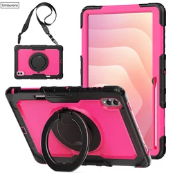 Enhanced Full Body Rugged Tablet Case with Pull Ring Stand and Shockproof Protection for S11 Ultra 14.6 inch (Black Rose)