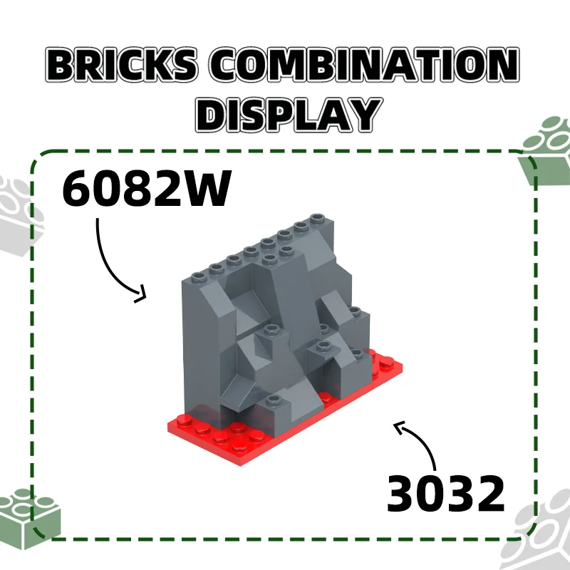 Mountain Hill Side Building Blocks 8Pcs Compatible with Brick Children Toys