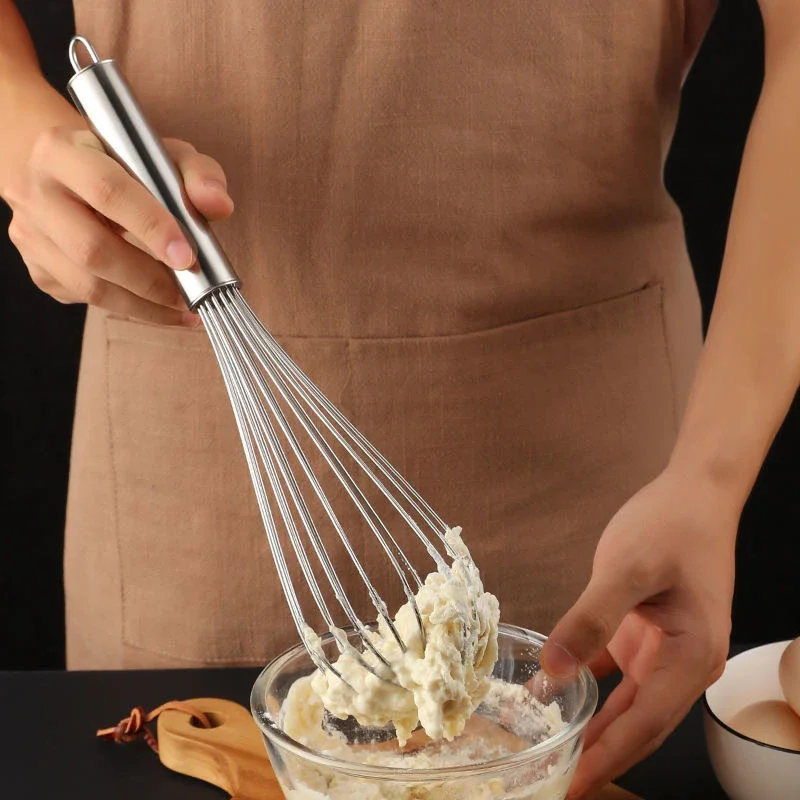12" Stainless Steel Manual Whisk Butter Butter Flour Mixing Stainless Steel Balloon Whisk Cream Mixer Stirring Milk Egg Beater