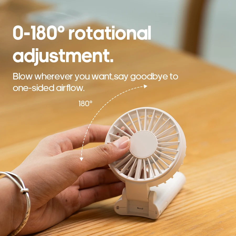 Compact Rechargeable Folding Fan with LED Display & Adjustable Speeds