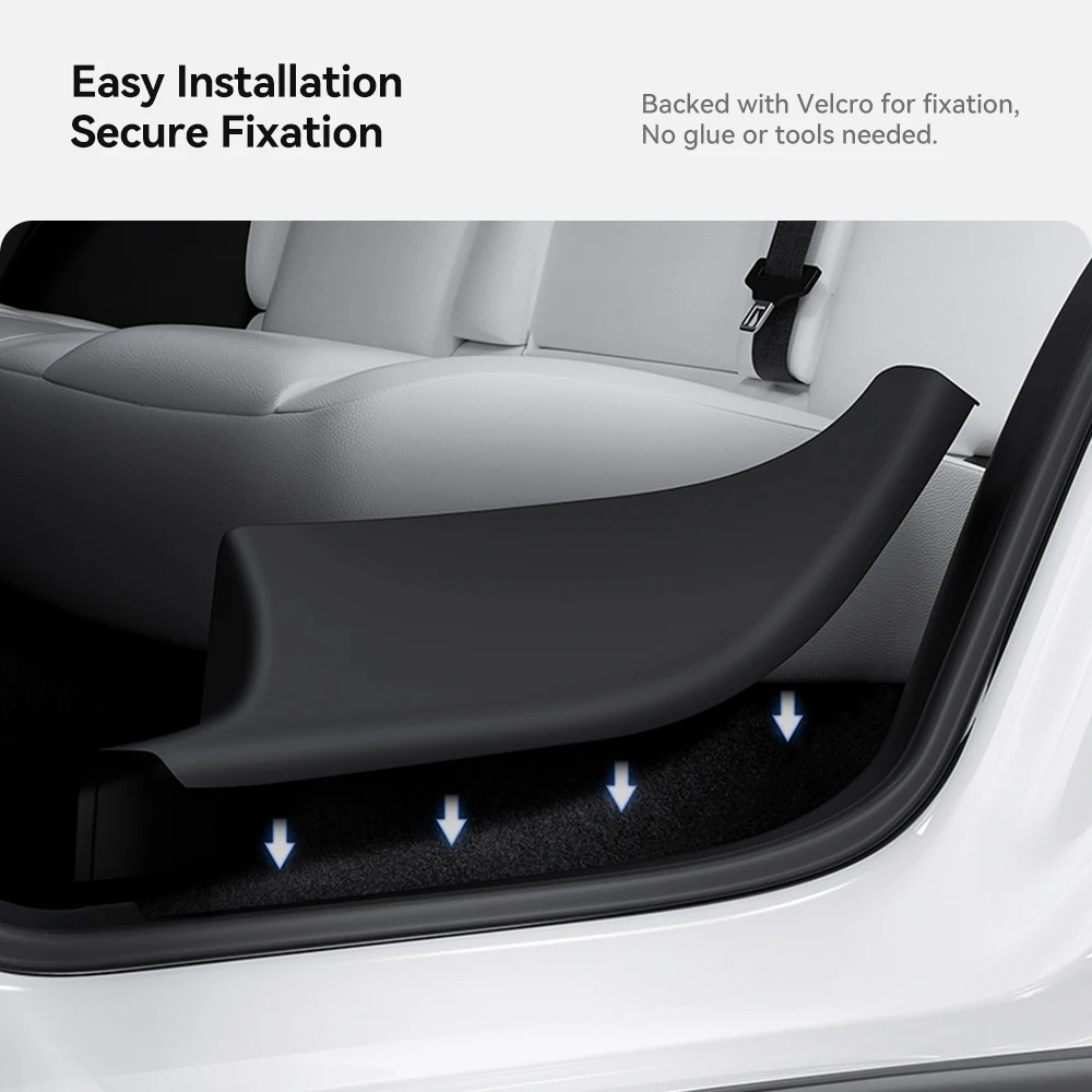 YZ rear door sill protection strip seat anti-kick pad corner guard accessory for Tesla Model Y Highland Juniper-2025
