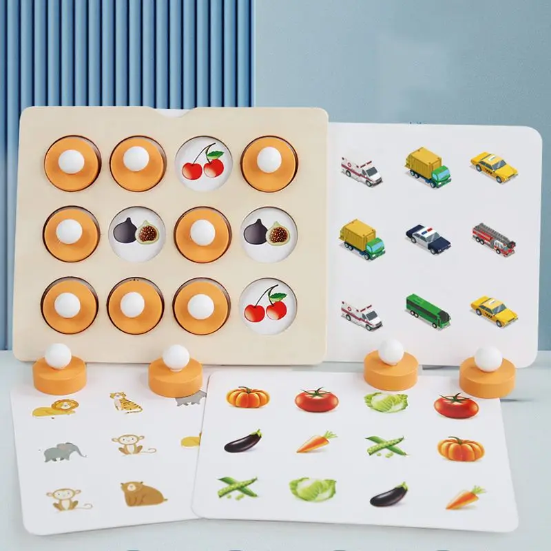 

Children Wooden Puzzle Board Game Logical Thinking Training Memory Chess Baby Development Montessori Educational Toys For Kids