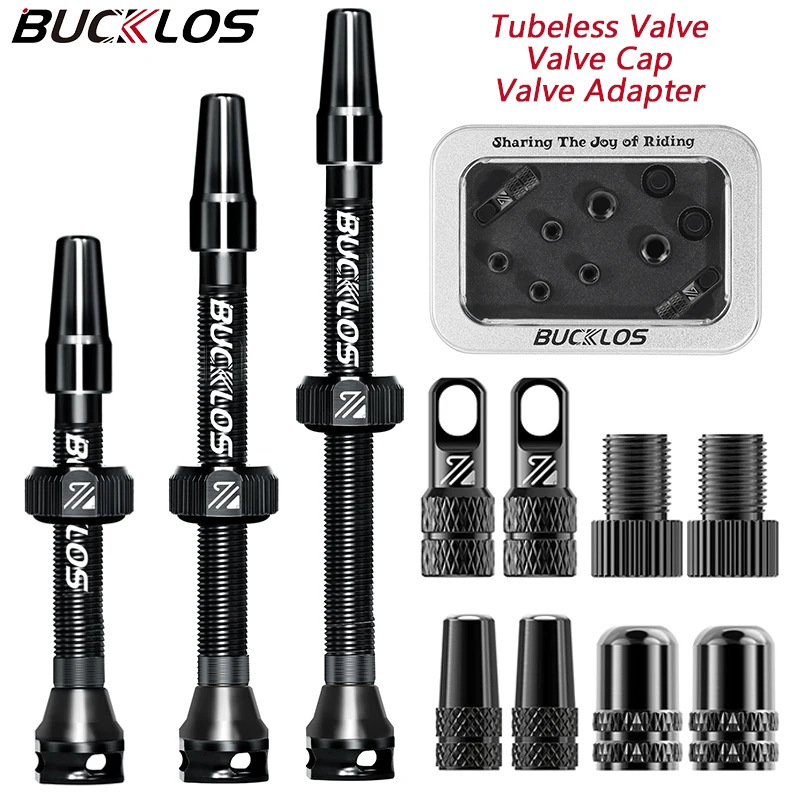 BUCKLOS Bicycle Tubeless Valve 40/44/55/60/80/100MM Bike Valve Cap Bicycle Valves Adapter F/V To A/V Road Bike Presta Valves