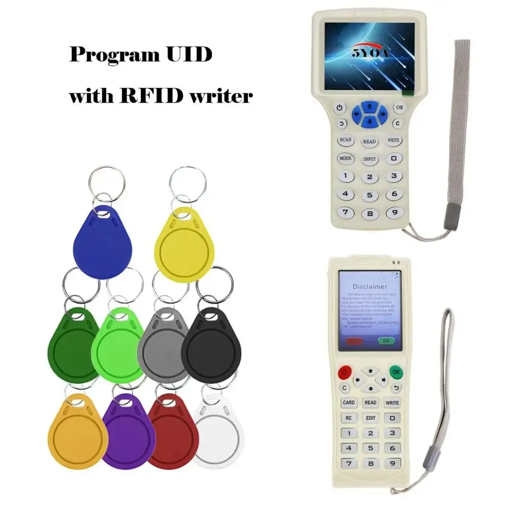 100pcs UID Keys 13.56mhz Keyfob Keychain RFID Access Control Clone Key Card Token Writable IC Card Clone Changeable Waterproof 3