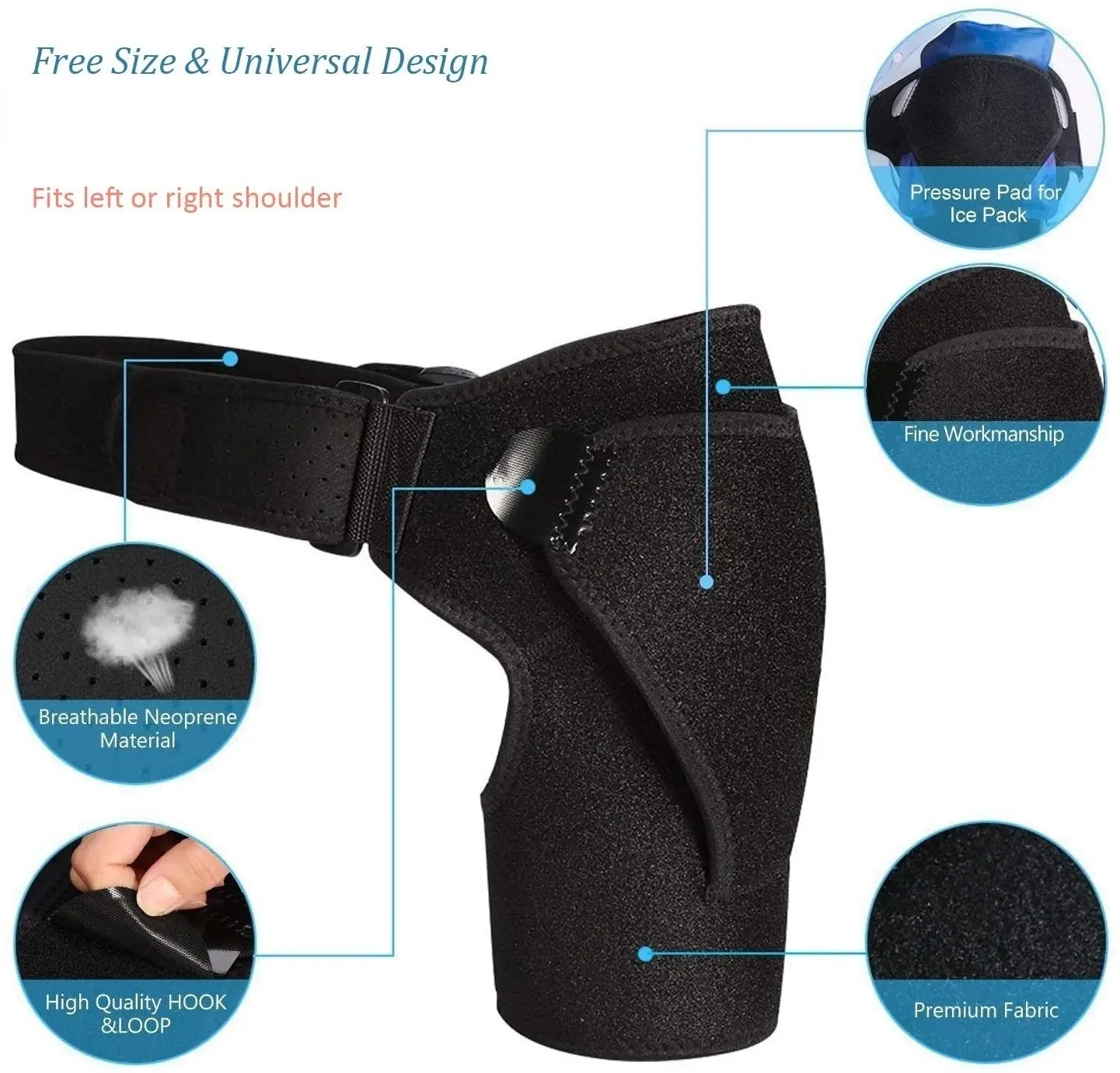 Shoulder Brace Adjustable Shoulder Brace with Pressure Pad Suitable for Both Men and Women for Left and Right Protect