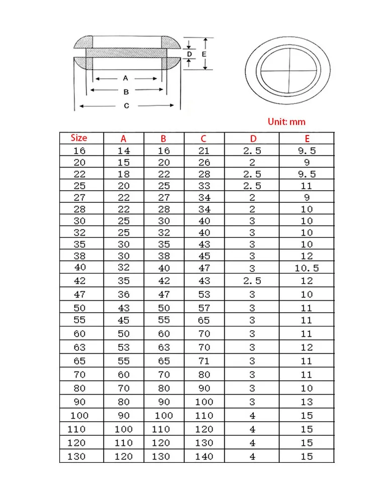 White Rubber Grommet Wiring Protector Rings Blanking Blind Plug Dust 16 20 22 25 27 30 32 35 40 42 50 60 70 80 90 13mm