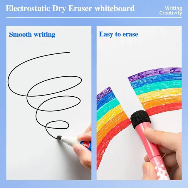 16526-61b154.jpg Whiteboard with Easy Application and Removal, Reusable Static Surface for Classroom Office Home Use Dry Erase Marker White Board