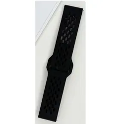 Breathable Silicone Watch Wristband with 20 - 22mm Adjustable Strap - 22mm (1 Black)
