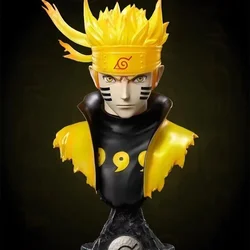 Anime Naruto Character Busts: Uchiha Sasuke, Namikaze Minato, Uchiha Obito, and Tsunade PVC Statues (No box)