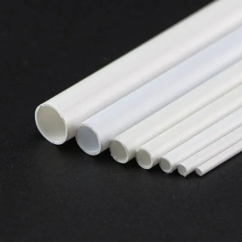ABS Round Tube Plastic Hollow Tube Diameter 3mm/4mm/5mm/6mm/8mm/10mm DIY Handmade Sand Table Material Model Building 20pcs~5pcs