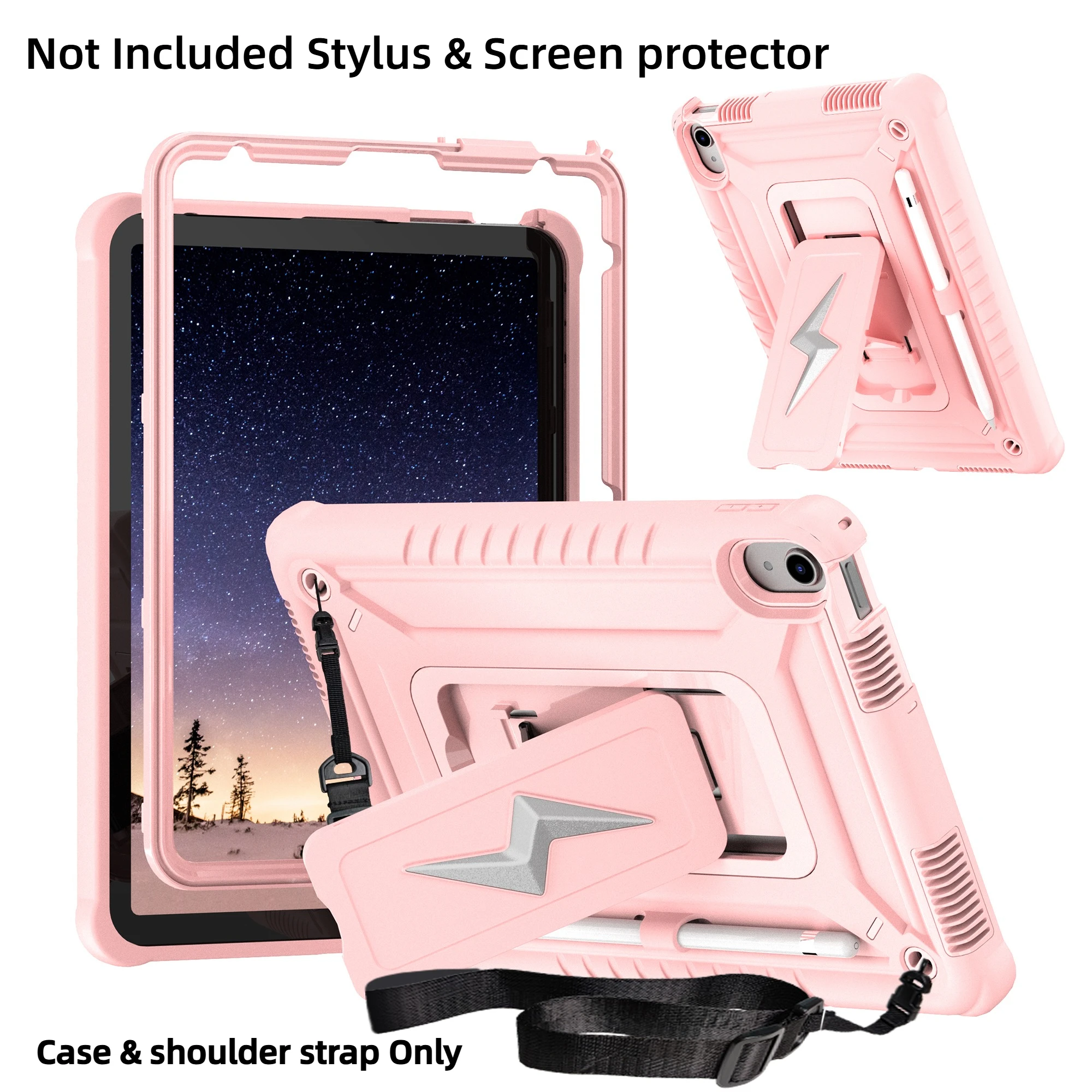 Shockproof & Drop-Resistant Tablet Case with Stand and Shoulder Strap