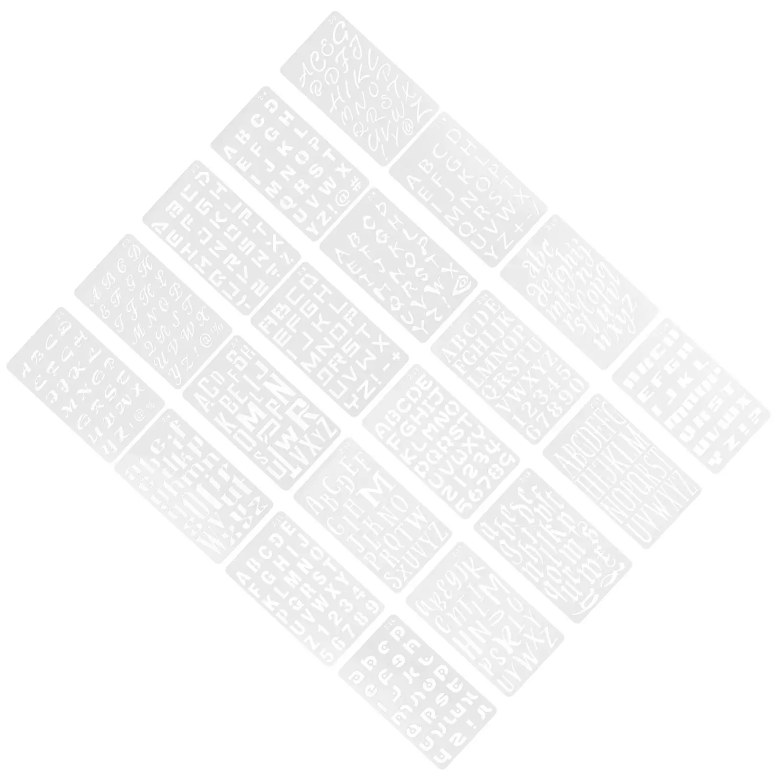 20장의 문자 스텐실 드로잉 템플릿, 정교한 컷아웃, 페인팅, 저널링, 공예, 서예용 재사용 가능 스텐실