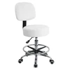 KKTONER Swivel Round Rolling Stool PU Leather with Adjustable Foot Rest Height Adjustable Task Work Drafting Chair with Back 1