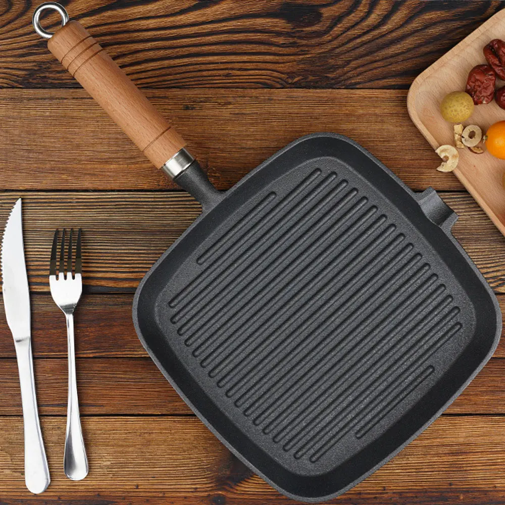 Schnesland Pre-Seasoned Cast Iron Fry pan Grill Pan Induction  Friendly-Black - AliExpress