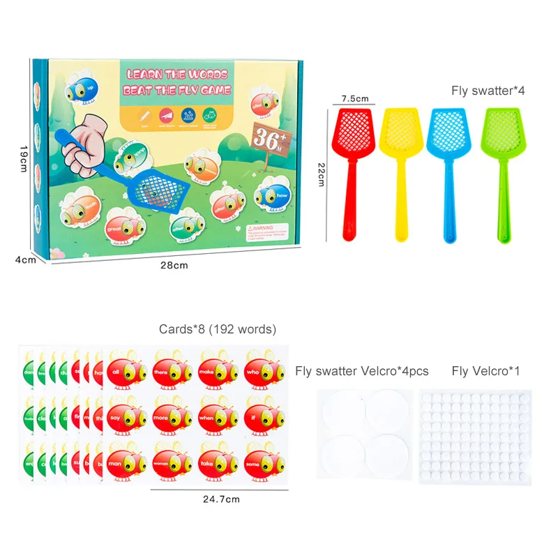Early Education Fly Swatter Toy Cognitive Alphabet English Enlightenment Concentration Reaction Parent-child Interaction Toys 6