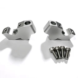 Motorcycle Handlebar Riser, CNC Aluminum Adjustable Handle Bar Raisers (Silver)