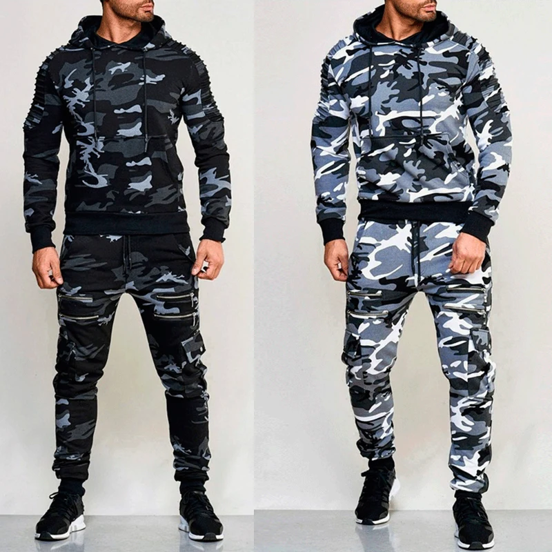 Men's Tracksuits 2 Piece Set 2021 Spring Winter Sweatsuits for Men Casual Hoodie Sports Jogging Suits Sets Men Clothing