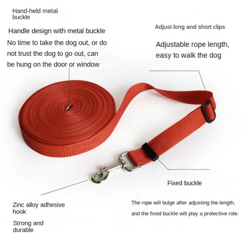 Adjustable Pet Leash For Dogs And Cats Long Outdoor Training Lead_voghion.com