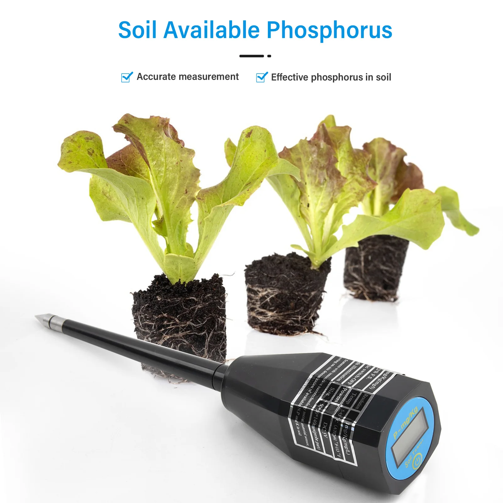 Soil Nutrient Tester NPK Sensor Digital Soil Analyzer 0-1999mg/kg Soil Fertility