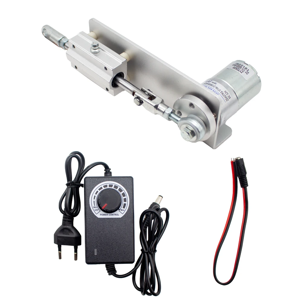 

DIY Reciprocating Cycle Linear Actuator DC 12V Mini Gear Adjustable Telescopic Motor With Speed Controller 15/20/25/30MM Stroke