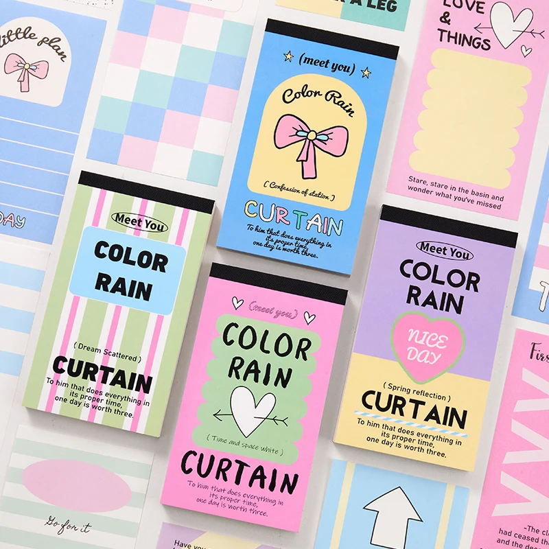 Kawaii Creative Notepad Memo Pads Planner Office School Stationery Adhesive Decoration Books Stationery Supplies 100 pcs, memo pad