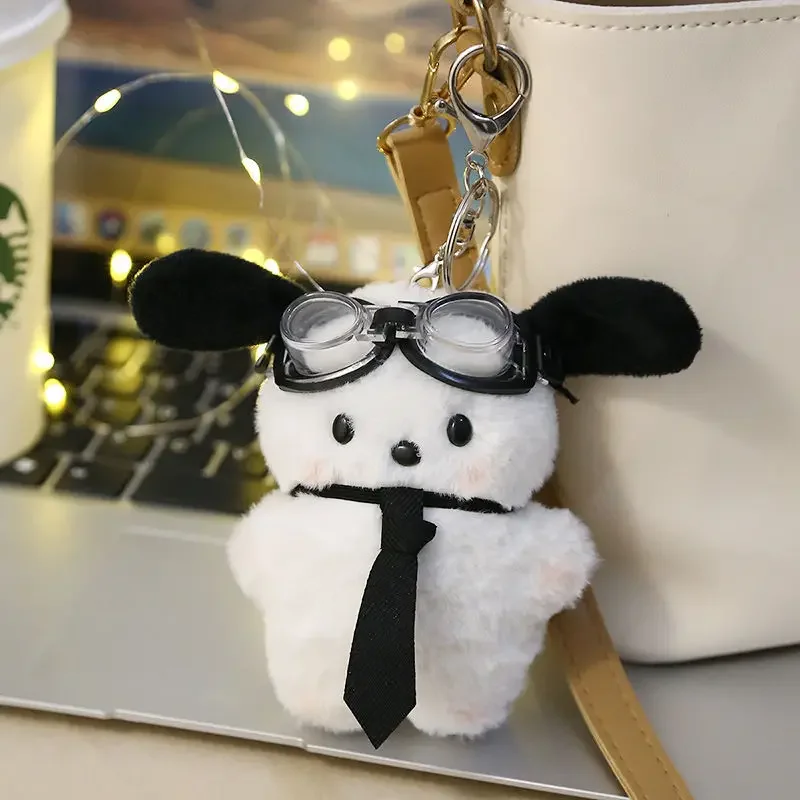 Blush Pilot Plush Toy Keychain Girl Heart Bag Pendant Gift Pink Poodle Doll Soft Stuffed Animal Wall Hanging Toy from China