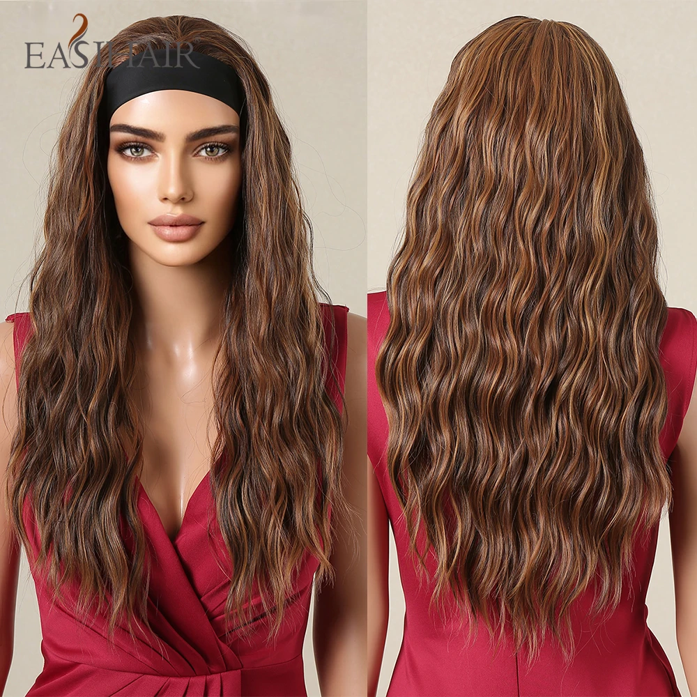 Parrucche sintetiche con fascia per capelli, lunghe, ondulate, color cenere, per donne, resistenti al calore, per feste di cosplay giornaliere_voghion.com