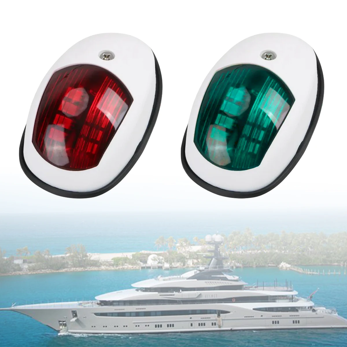 Feu De Navigation Marine LED 12V - Lumière Blanche 360°, IP65 étanche, Visibilité 2 Milles, Pour Bateau, Ponton, Yacht
