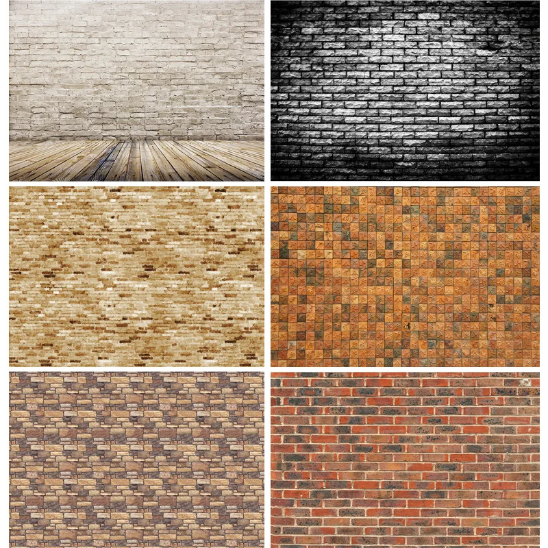 

SHUOZHIKE Art Fabric Vintage Brick Wall Wooden Floor Photography Backdrops Graffiti Photo Background Studio Prop 17056 TW-06