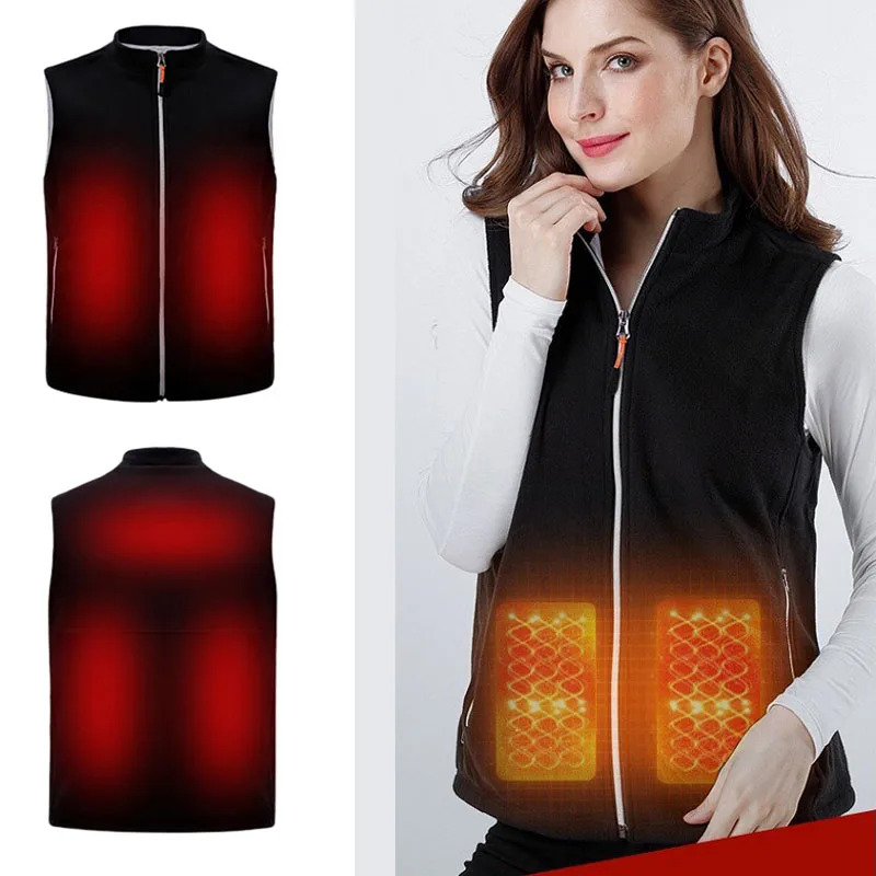 USBHeatedFleeceVestJacketsMenWomenElectricSelfHeatingVest