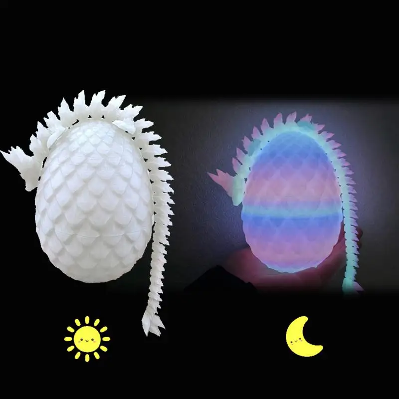 

3D Printed Dragon Laser Crystal Dragon Movable Joints Creative Collectible Toy Christmas And Halloween GiftsHome Decorat