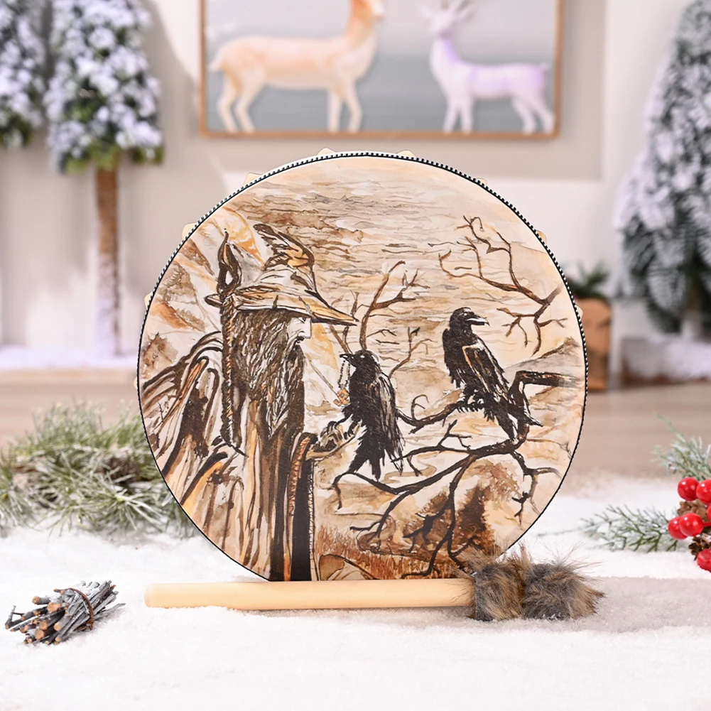 Alchemical Moon Drum Handmade Crafts Decoration Drum Desktop Ornament Sound Healing Tool for Spiritual Music Meditation