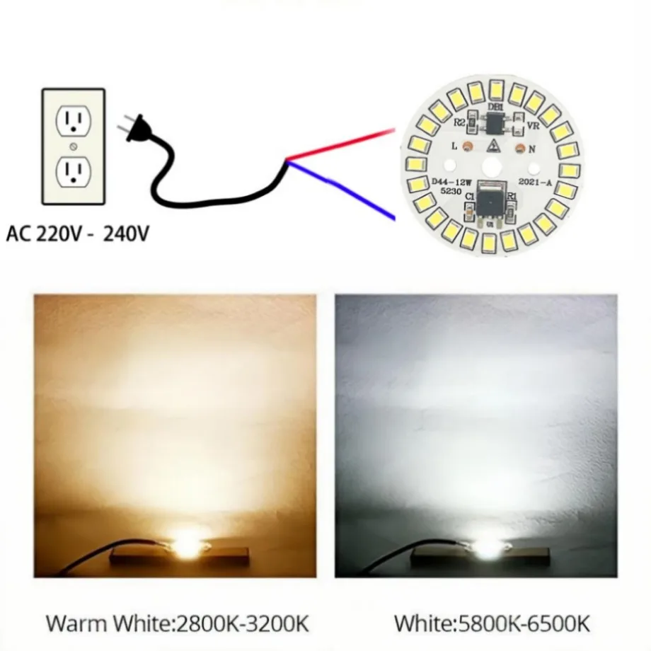 Description Picture 4 of itemYzzKoo LED Bulb Patch Lamp SMD Plate Circular Module Light Source Plate For Bulb Light AC 220V Led Downlight Chip Spotlight LED