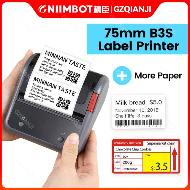 NIIMBOT B3S B1 Barcode Label Printer Wireless Thermal Sticker Maker Pocket  Label Maker for Clothing Jewelry Mailing Commercia - AliExpress