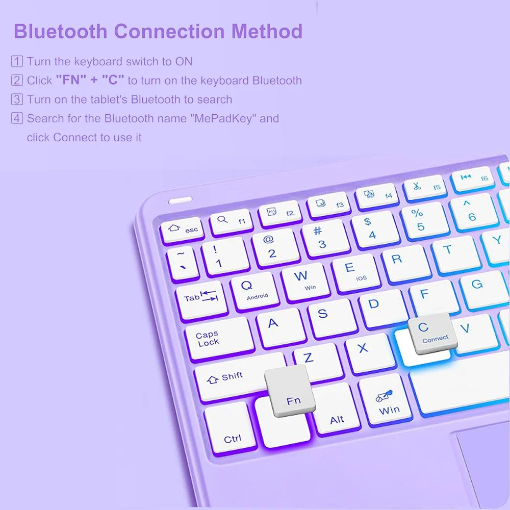 Wireless Detachable Keyboard and Trackpad with Mouse