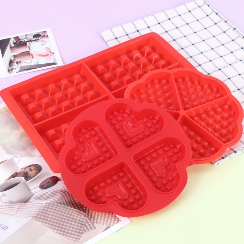 Waffle Mold Silicone Square-Shaped Baking Molds Muffin Pans Chocolate Bread Pie Flan Bakeware baking mould cake waffle maker