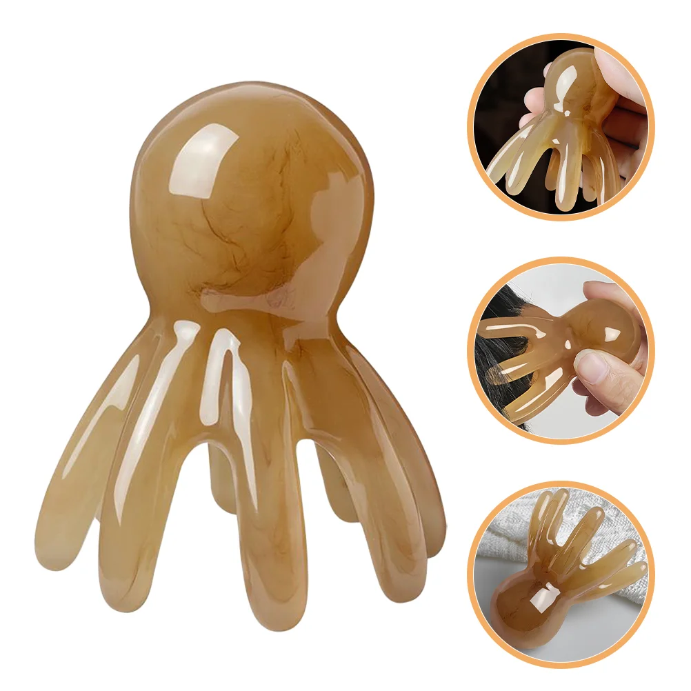 Eight-claw Comb Octopus Head Massager Massaging Scalp Gua Sha Tool Scratching Electric Resin Device Body 5