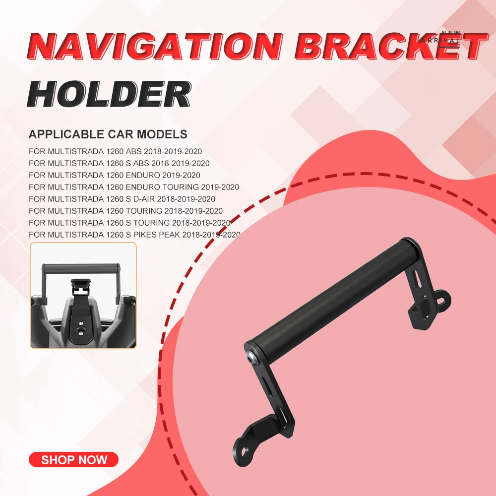 

Navigation Bracket Holder For Ducati Multistrada 1260 S ABS/D-Air Enduro Touring Pikes Peak Grand Tour 2018 2019 2020 GPS Mount