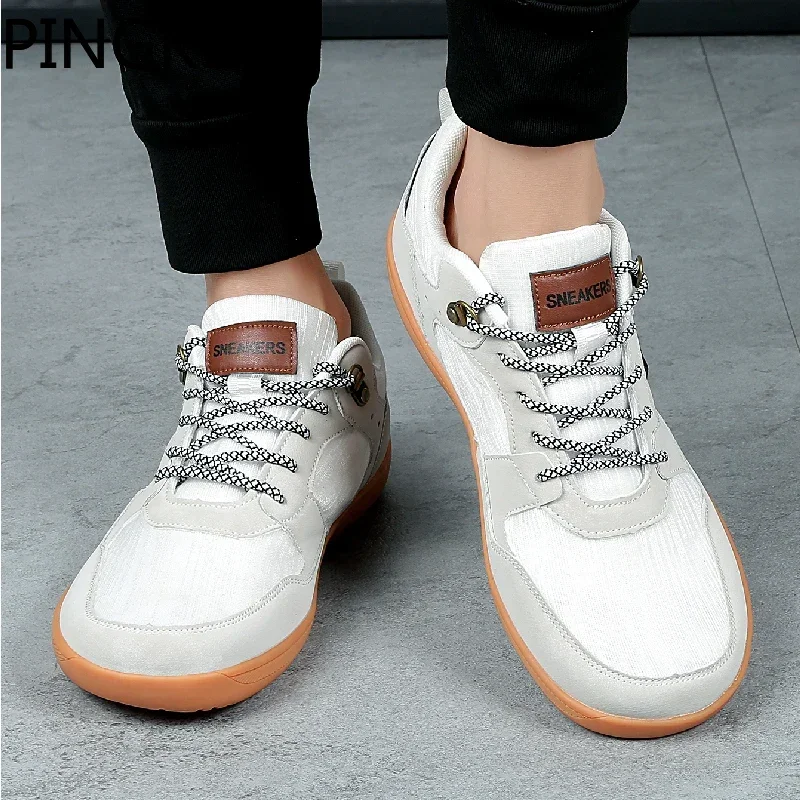 Casual Leather Sneakers Wide ToeBox Barefoot Fit Shoes Men Women Athletic Fitness