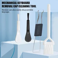 4PC Mechanical Keyboard Keycap Switch Key Cap Extractor Tool Kits Metal Puller Phones Cleaner Dusting Tool with Brush 1