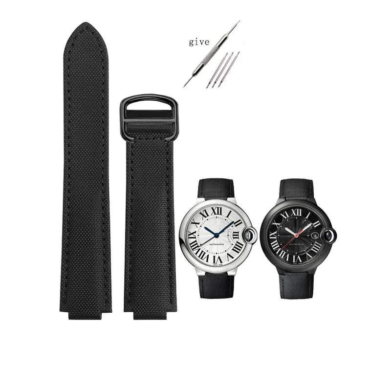 YOPO New Black Waterproof Canvas Men's And Women's Watch Chain, Folding  Buckle  Convex  Mouth Woven Nylon Watchband 20x8 16x9mm