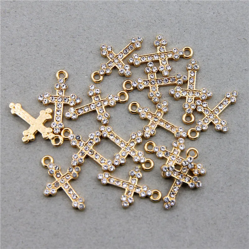 Rhinestone Cross Charm